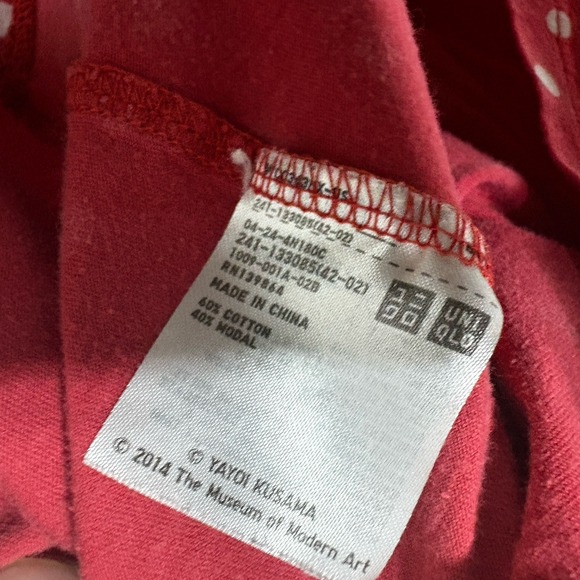 Uniqlo TShirt Womens XS Pink Polka Dot Yayoi Kusama MoMA SPRZ NY - Picture 10 of 10
